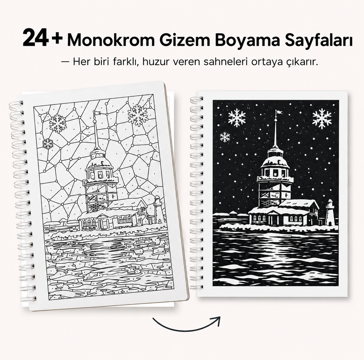 HalBook - Monokrom Boyama Kitabı Seti