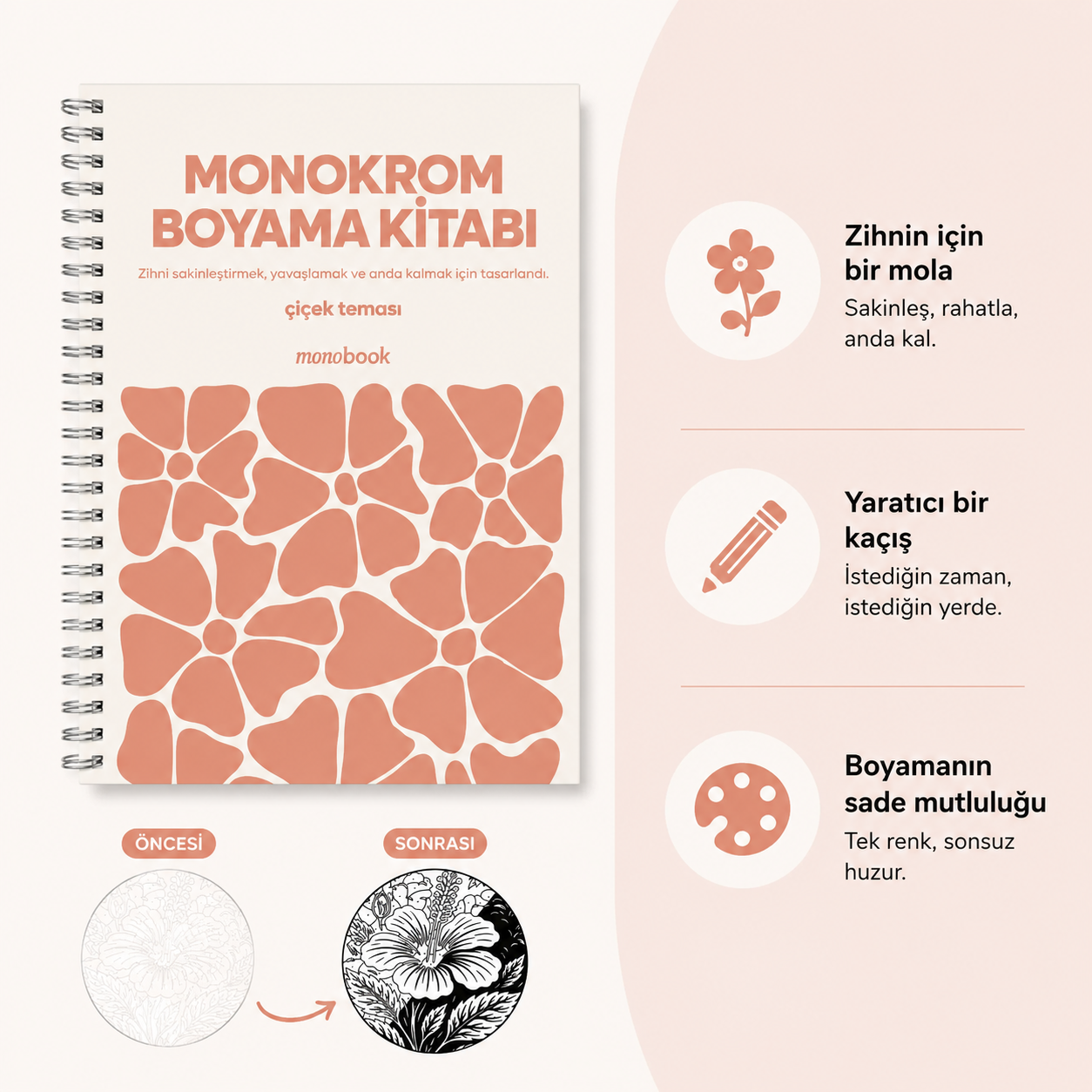 HalBook - Monokrom Boyama Kitabı Seti