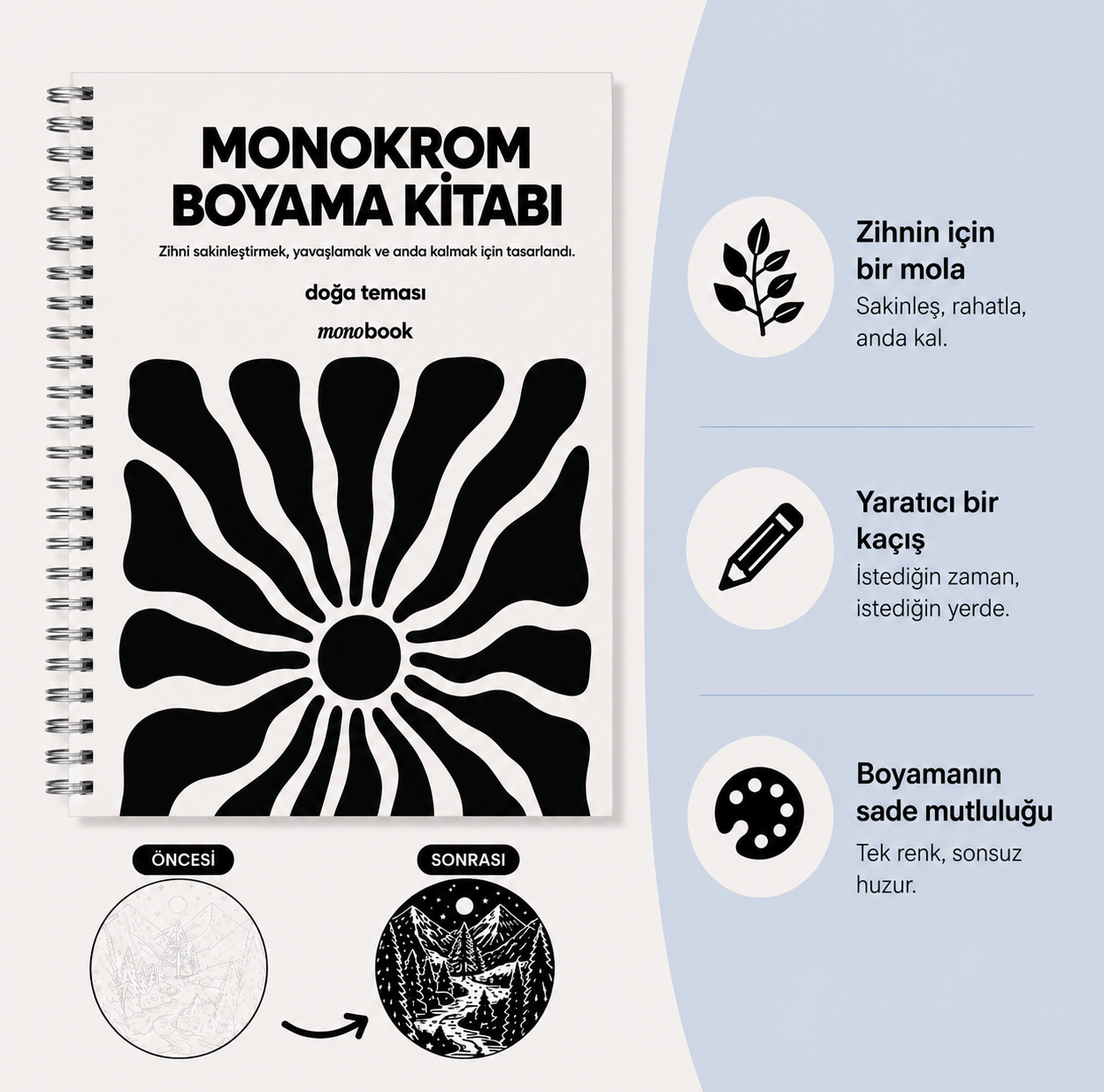 HalBook - Monokrom Boyama Kitabı Seti
