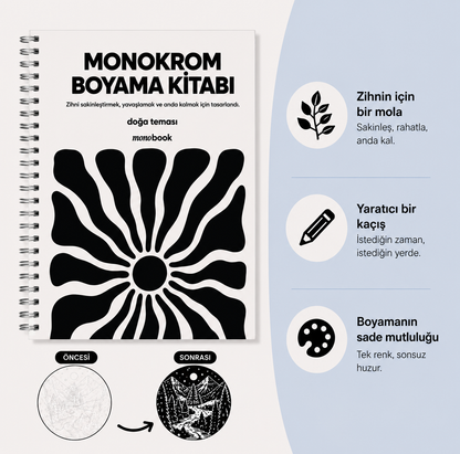 HalBook - Monokrom Boyama Kitabı Seti